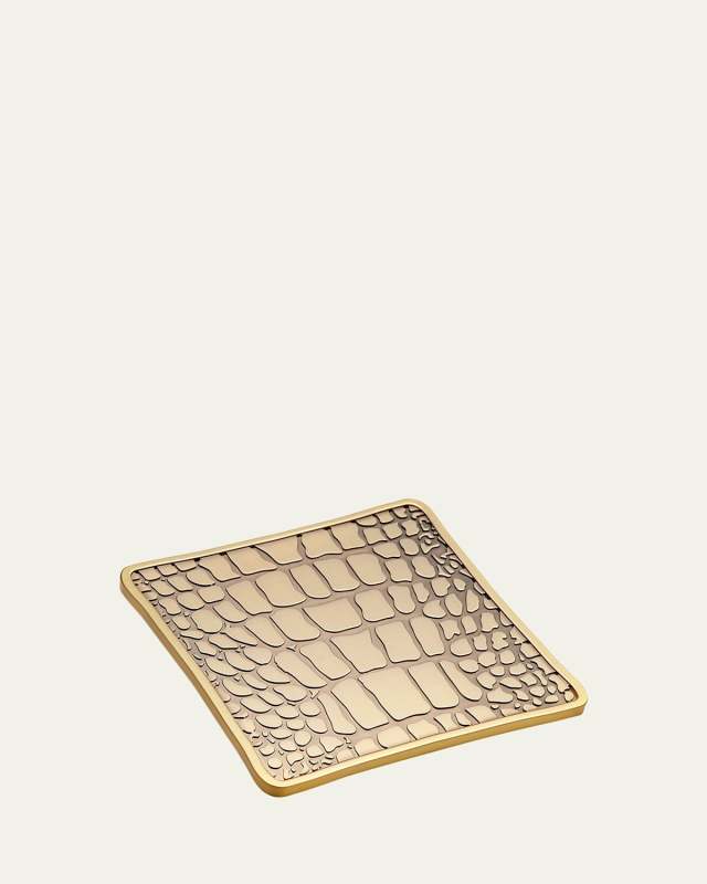 Crocodile Antiqued Brass Coasters, Set of 4